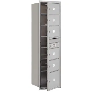 SALSBURY INDUSTRIES 3715S-06AFP Horizontal Mailbox Private 6 Door Aluminium Fl 55 Inch | AG3JPE 33LH03