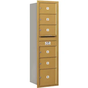 SALSBURY INDUSTRIES 3715S-06GRP Horizontal Mailbox Private 6 Door Gold Rear Loading 55 Inch | AH3TBX 33LG39