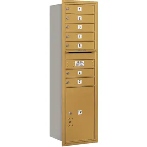 SALSBURY INDUSTRIES 3715S-07GRP Horizontal Mailbox Private 8 Doors Gold Rl 55 Inch | AG3JUL 33LJ31