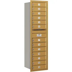 SALSBURY INDUSTRIES 3715S-13GRP Horizontal Mailbox Mb1 13 Doors Gold Rl 55 Inch | AG3JYX 33LL80