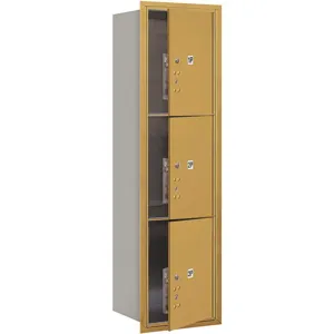 SALSBURY INDUSTRIES 3715S-3PGFP Horizontal Mailbox Private 3 Door Gold Fl 55 Inch | AG3JEF 33LE48