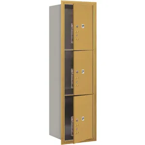 SALSBURY INDUSTRIES 3715S-3PGFU Horizontal Mailbox Usps 3 Door Gold Fl 55 Inch | AG3HWL 33LC17