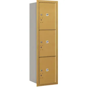 SALSBURY INDUSTRIES 3715S-3PGRP Horizontal Mailbox Private 3 Door Gold Rl 55 Inch | AG3JEG 33LE49