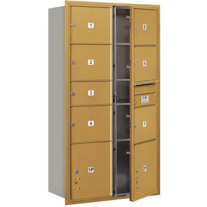 SALSBURY INDUSTRIES 3716D-07GFU Horizontal Mailbox Usps 9 Doors Gold Fl 56-3/4 Inch | AG3LJG 33LV04