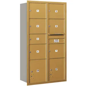 SALSBURY INDUSTRIES 3716D-07GRU Horizontal Mailbox Usps 9 Doors Gold Rl 56-3/4 Inch | AG3LJH 33LV05