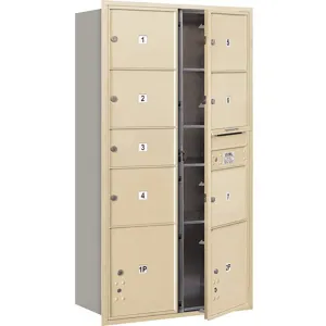 SALSBURY INDUSTRIES 3716D-07SFU Horizontal Mailbox Usps 9 Doors Sandstone Fl 56-3/4 Inch | AG3LJJ 33LV06