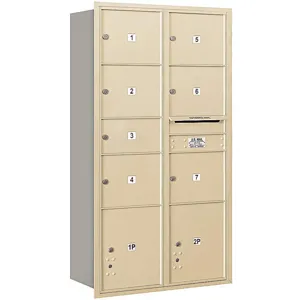 SALSBURY INDUSTRIES 3716D-07SRP Horizontal Mailbox Private 9 Doors Sandstone Rl 56-3/4 Inch | AG3LPL 33LW29