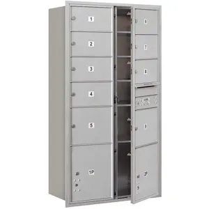 SALSBURY INDUSTRIES 3716D-09AFP Horizontal Mailbox Private 11 Door Aluminium Front Loading 56-3/4 inch | AH3TEH 33LX96