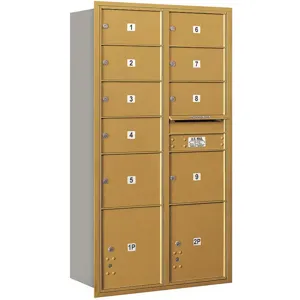 SALSBURY INDUSTRIES 3716D-09GRU Horizontal Mailbox Usps 11 Doors Gold Rl 56-3/4 Inch | AG3LQG 33LW48