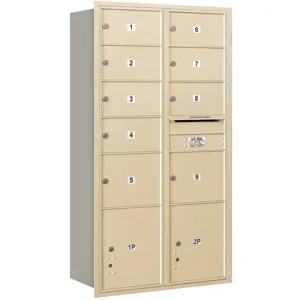 SALSBURY INDUSTRIES 3716D-09SRP Horizontal Mailbox Private 11 Doors Sandstone Rl 56-3/4 Inch | AG3LVV 33LX46