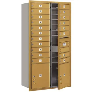 SALSBURY INDUSTRIES 3716D-19GFU Horizontal Mailbox Usps 21 Doors Gold Fl 56-3/4 Inch | AG3MFA 33LZ70