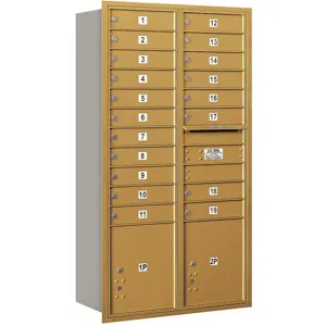 SALSBURY INDUSTRIES 3716D-19GRP Horizontal Mailbox Private 21 Doors Gold Rl 56-3/4 Inch | AG3MJL 33MA26