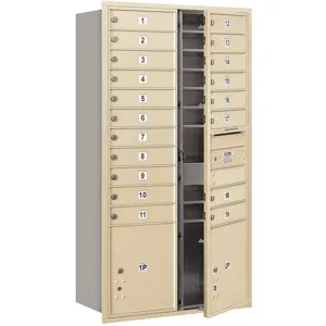 SALSBURY INDUSTRIES 3716D-19SFP Horizontal Mailbox Private 21 Doors Sandstone Fl 56-3/4 Inch | AG3MKG 33MA45