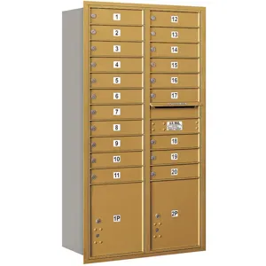 SALSBURY INDUSTRIES 3716D-20GRU Horizontal Mailbox Usps 22 Doors Gold Rl 56-3/4 Inch | AG3MJX 33MA36