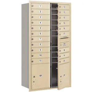 SALSBURY INDUSTRIES 3716D-20SFP Horizontal Mailbox Private 22 Doors Sandstone Fl 56-3/4 Inch | AG3MLV 33MA85