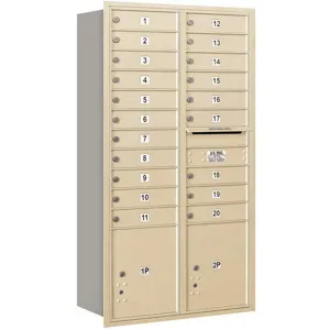 SALSBURY INDUSTRIES 3716D-20SRP Horizontal Mailbox Private 22 Doors Sandstone Rl 56-3/4 Inch | AG3MLF 33MA71