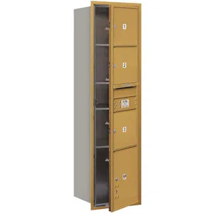 SALSBURY INDUSTRIES 3716S-03GFU Horizontal Mailbox Usps 4 Door Gold Fl 56-3/4 Inch | AG3JCU 33LE14