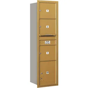 SALSBURY INDUSTRIES 3716S-03GRP Horizontal Mailbox Private 4 Door Gold Rl 56-3/4 Inch | AG3JGC 33LF04