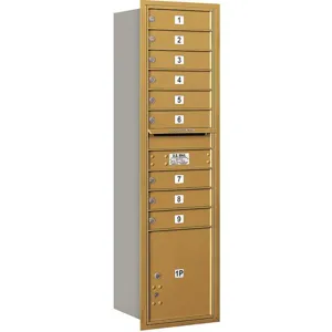 SALSBURY INDUSTRIES 3716S-09GRU Horizontal Mailbox Usps 10 Doors Gold Rl 56-3/4 Inch | AG3JXJ 33LK12