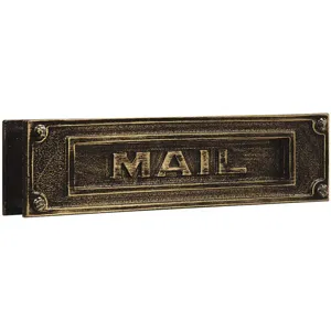 SALSBURY INDUSTRIES 4075A Mail Slot Brass Horizontal Antique | AG3GHK 33KP67