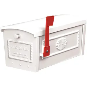 SALSBURY INDUSTRIES 4550WHT Townhouse Mailbox Post Style White | AG3GRC 33KT85