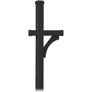 SALSBURY INDUSTRIES 4870BLK Deluxe Mailbox Post Black In-ground | AG3GRE 33KT87