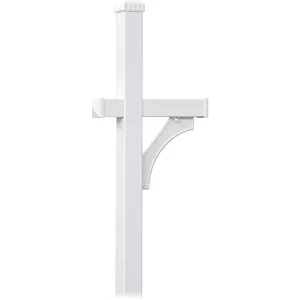 SALSBURY INDUSTRIES 4870WHT Deluxe Mailbox Post White 81 Inch Height | AG3GRL 33KT93