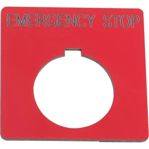 SCHNEIDER ELECTRIC 9001KN105RP Legend Plate Square Emergency Stop Black/red | AF9GEW 2EM22