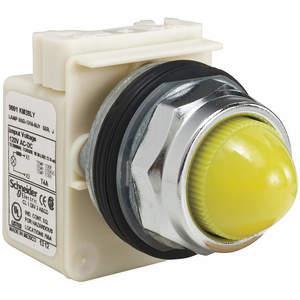 SCHNEIDER ELECTRIC 9001KP38LYY9 Kontrollleuchte, LED, gelb, 120 V, gewölbte Linse | AG6QRE 45C484