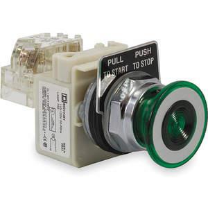 SCHNEIDER ELECTRIC 9001KR9P1GH13 Illuminated Push Button 30mm Green 6VAC | AH2QML 2XVU9