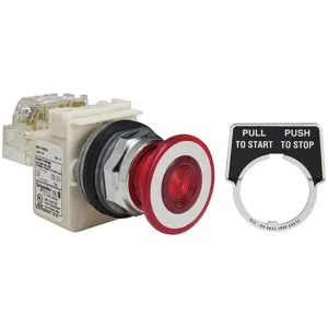 SCHNEIDER ELECTRIC 9001KR9P35RH13 Illuminated Push Button 30mm 1no/1nc Red | AG6QTZ 45C526