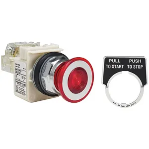 SCHNEIDER ELECTRIC 9001KR9P38RH13 Illuminated Push Button 30mm 1no/1nc Red | AG6QUD 45C530