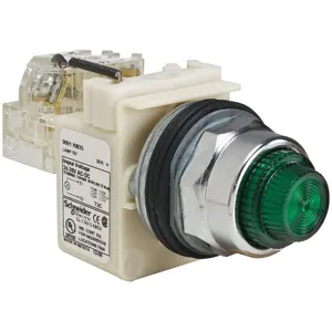 SCHNEIDER ELECTRIC 9001KT35G31 Push - Test Pilot Light Green Incandescent | AG6QUW 45C556