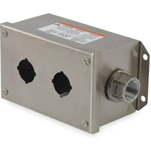 SCHNEIDER ELECTRIC 9001KYSS2 Push Button Enclosure 30mm 2 Holes Stainless Steel | AF9JHV 2NME1