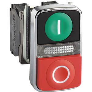 SCHNEIDER ELECTRIC XB4BW73731G5 Illuminated Push Button 22mm 1no/1nc Green/red | AF7ZGP 23V762
