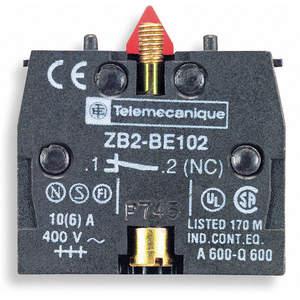 SQUARE D ZB2BE102 Harmony XAC Contact Block, 10 A @ 600 VAC Contact Rating | AG7BMP 4B699