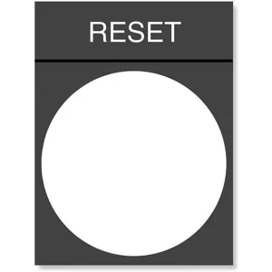 SCHNEIDER ELECTRIC ZBY2322 Legend Plate Reset White/black | AG7FMZ 6JC58