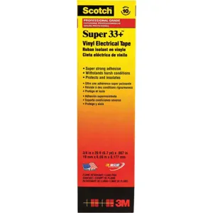 SCOTCH 33+ SUPER-3/4x20FT Electrical Tape 3/4 x 20ft 7mil Black - Pack Of 10 | AB8WHN 2A226