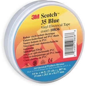 SCOTCH 35 3/4X66 BLUE Electrical Tape 3/4 x 66 Feet 7 Mil Blue | AB8WHT 2A230