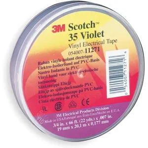 SCOTCH 35 3/4X66 VIOLT Electrical Tape 3/4 x 66 Feet 7 Mil Violet | AC8GJC 3A187