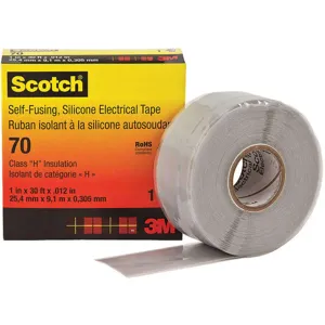 SCOTCH 70-1x30FT Self-fusing Tape 1 x 30 Feet 12 Mil Gray | AB8WJK 2A460