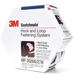 SCOTCHMATE MP3526/27 Reclosable Fastener Hook and Loop, Black | AA9TDY 1F216