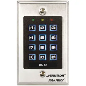 SECURITRON DK12-WCC-WBB Access Control Keypad DK-12 Weather Resistant | AH8YJA 39CC45