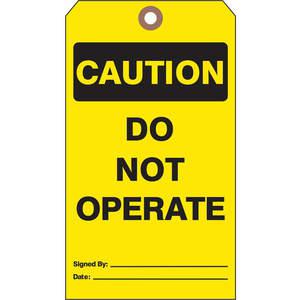 SEE ALL INDUSTRIES CTUF-G11 Caution Tag 7 x 4 Inch Black/yellow Cardstock - Pack Of 25 | AD2ZWH 3XAZ9