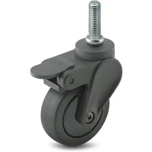 SHEPHERD CASTER PEC40507BK-TPU03(KK)B Swivel Stem Caster With Brake 4 Inch 125 Lb | AC8XMG 3ENT4