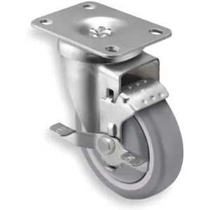 SHEPHERD CASTER PGS60120ZN-TPU33(GG)TB Swivel Plate Caster With Brake 300 Lb 6 Inch Diameter | AC8XNM 3ENY1