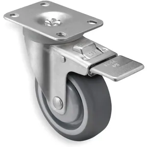 SHEPHERD CASTER PGT30120ZN-TPU21(GG) Swivel Plate Caster With Total-lock 250 Lb 3 Inch Diameter | AB9XGE 2G029