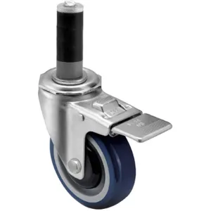 SHEPHERD CASTER PGT30447ZN-TPU21(BG) Swivel Stem Caster W/brake 250lb. Blue | AG6WPW 49H627