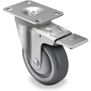 SHEPHERD CASTER PGT40120ZN-TPU22(GG) Swivel Plate Caster With Total-lock 300 Lb 4 Inch Diameter | AB9XGF 2G031