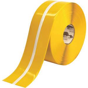 MIGHTY LINE 4RYLUMCTR Floor Marking Tape, 4 x 100 ft, Yellow With Luminescent Center Line | AD2TVZ 3UAR4